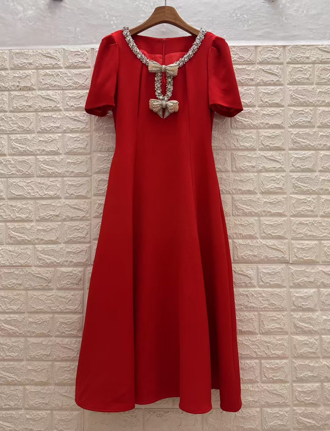 Royal Charm Crystal Bow Evening Dress