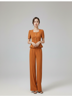 Amber Rust Breeze Peplum Co-ord Set
