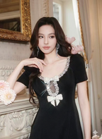 Royal Charm Crystal Bow Evening Dress