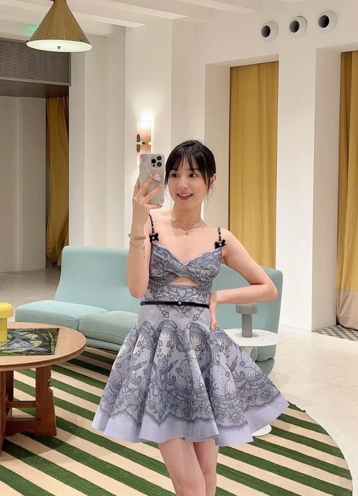 Royal Charm Crystal Bow Short Dress